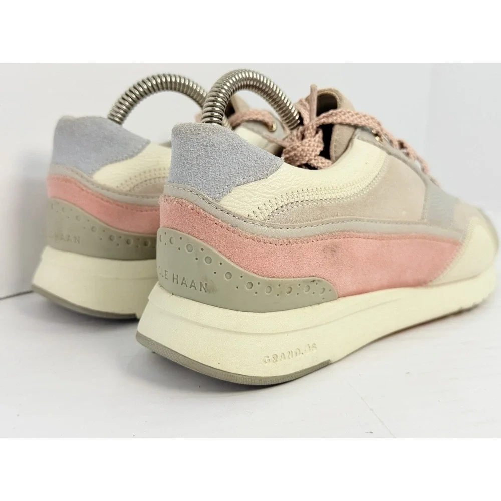 Cole Haan GrandPro Downtown Runner Women's 7.5B Gray Pink Suede Leather Sneaker